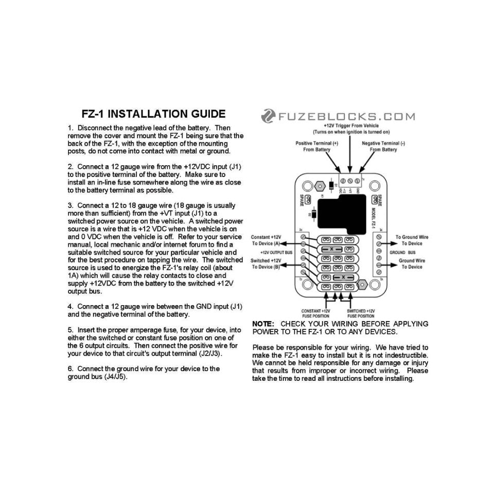 Fuzeblock FZ-1 12V Power Distributor