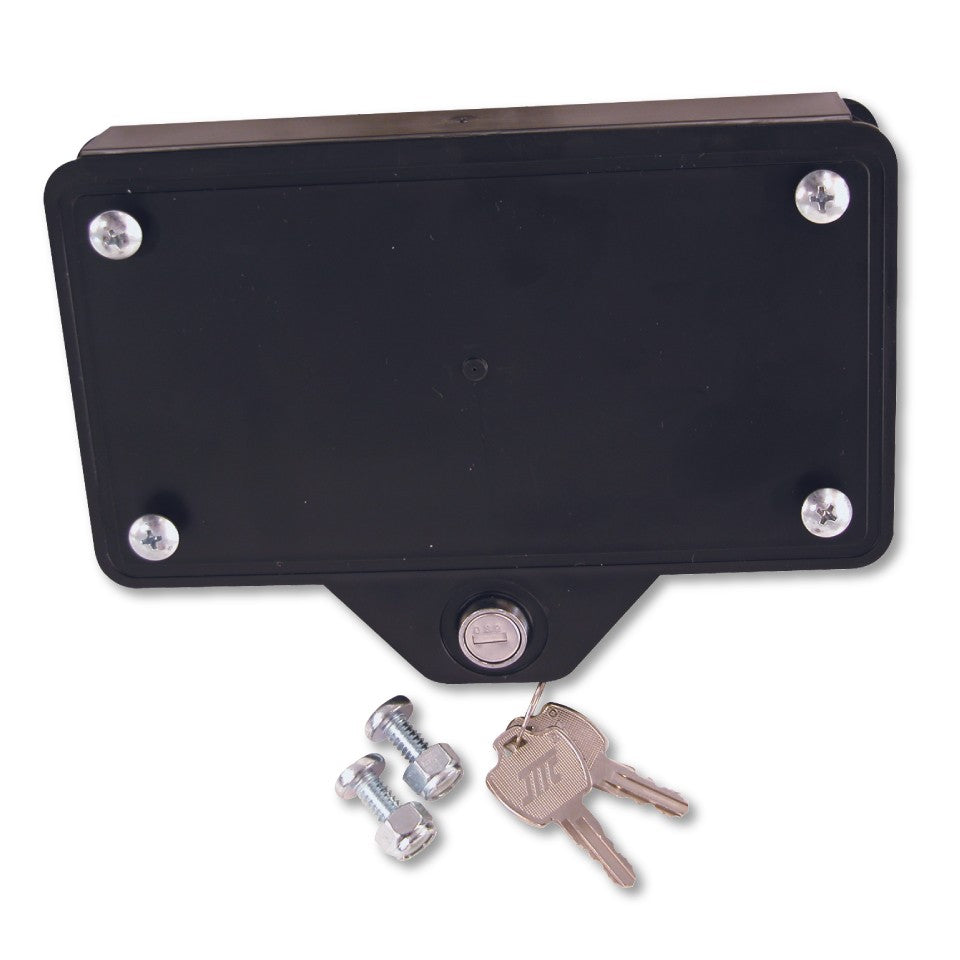 Locking License Plate Compartment