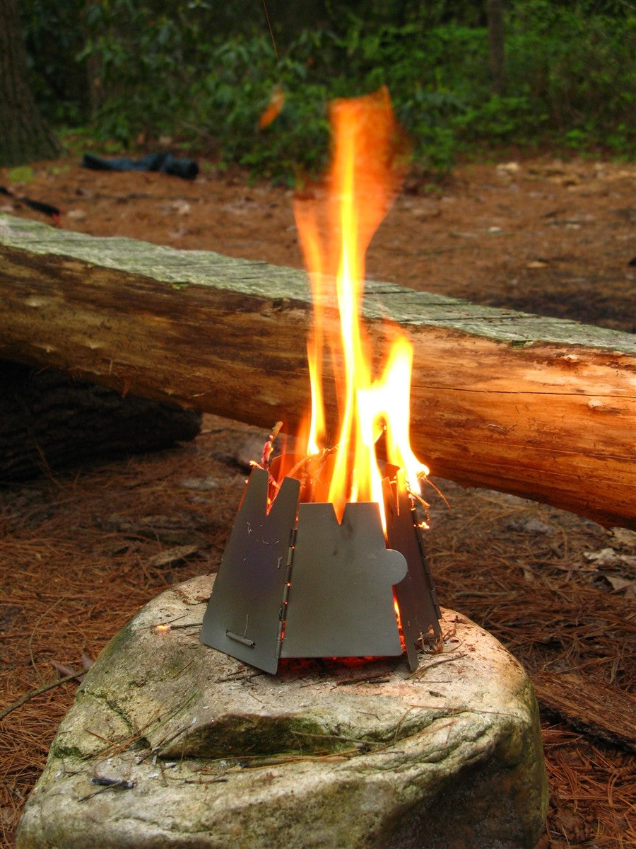 Titanium Hexagon Fold-Flat Wood Stove